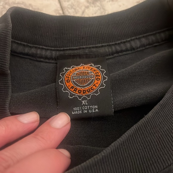 Harley-Davidson Matching L/XL T-Shirts His and Hers Black Navy Gray Motorcycle - Picture 4 of 5